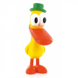 Figura del pato Pato de Pocoyó con su característico sombrerito verde Comansi.