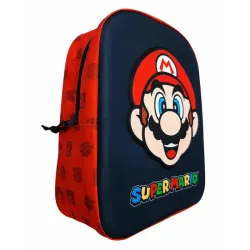 Mochila infantil Super Mario con frontal 3D en relieve y logotipo multicolor. 2